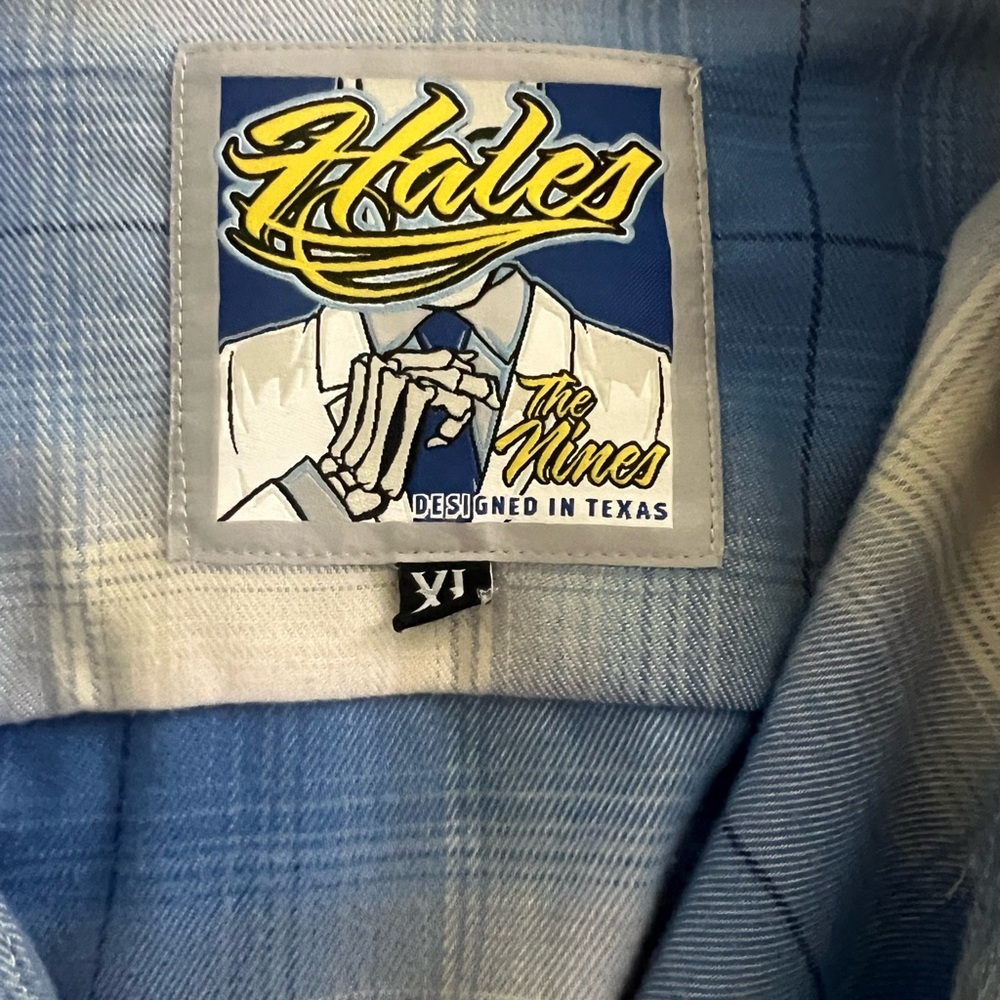 HALES The Mines Light Blue Plaid Men's Shirt